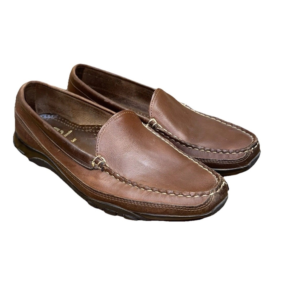 Allen Edmonds Boulder Brown Leather Venetian‎ Driving Loafers Mens 8.5D $295
